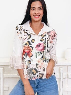 Origami Floral Leopard Jacket - XXL